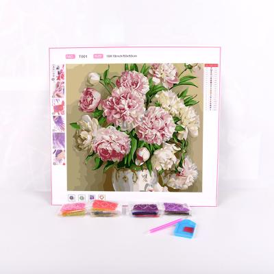 China Custom Diamond Painting Wholesale Handmade Full Square Diamond Beautiful Flowers For Home Decoration for sale