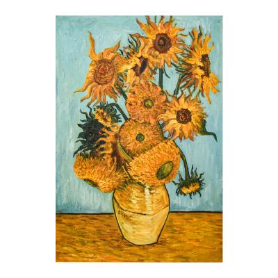 China Vincent Van Gogh Impressionist Abstract Sunflower Print Canvas Flower Famous Fine Art Paintings With Frame for sale