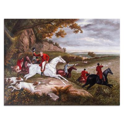 China Handmade Classical European Famous Royal Hunt Dafen Oil Painting Reproduction From Village Classical Artists for sale