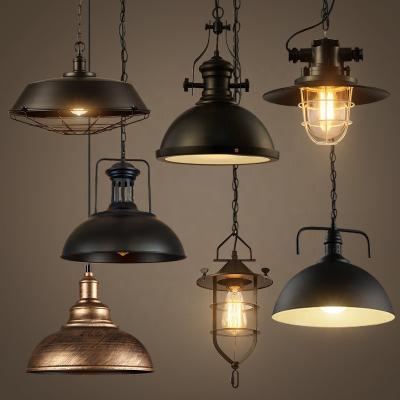 China Wholesale Retro Restaurant Chandelier Head Bar Counter Modern Simple Vintage Bedroom Dining Room Pendant Light Trace Hanging Light for sale