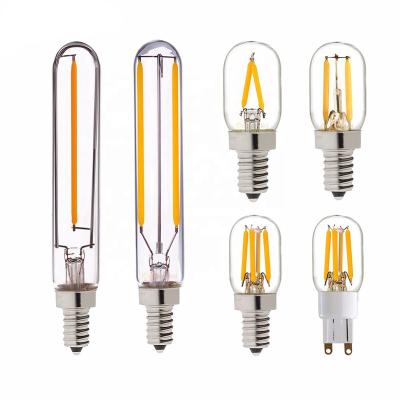 China Energy Saving T20 LED Filament Bulb 2700K Dimmable Chandelier Led Vintage Lights G9 LED 1W 2W E12 E14 Warm White AC 2200K AC110V 220V for sale