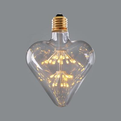 China Factory Price Popular Wholesale Energy Saving Fireworks Light Bulb E27 Base 3W Sky Heart Shapled Light Bulb Party Wedding Decoration Starry Lighting for sale