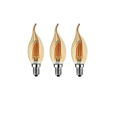 China 4W C35 2700K E14 220V Energy Saving Candle Flame Chandelier Decoration Bulb Gold Tint Glass LED Filament Bulb Guangdong Factory Energy Saving Warm White for sale