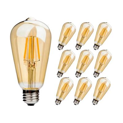 China Factory Price Residential Lighting Decoration Led Vintage ST64 Power Saving Lamps 220V 110V 4W 6W E26 E27 LED Glass Ceiling LED Bulb Lights for sale