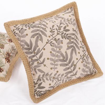 China Viable Wholesale Christmas Factory Cushion Pillow Covers Jute Piping Decorative Pillowcase For Coach for sale