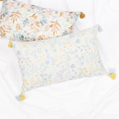 China 12 x 20 Wholesale Modern Portable Digital Floral Print Boho Christmas Throw Cushion Pillow Covers with Tassels for sale