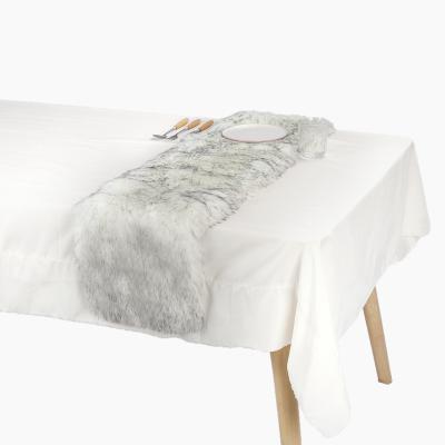 China Modern Luxury Decorative Faux Fur in Roll Christmas Fall Table Runners Luxury and Place Mat Set for Wedding Decoration for sale