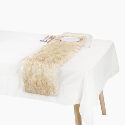 China Modern Home Decor Luxury Faux Velvet Fur Dining Wedding Christmas Table Runners Luxury Decoration for sale