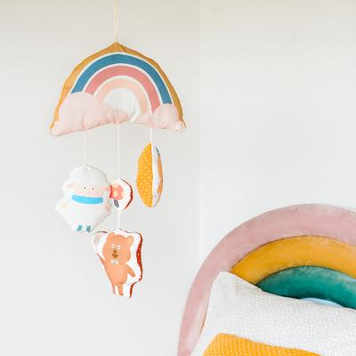 China Soft Toy Decorative Rainbow Toys Infant Nursery Ceiling Baby Crib Mobile Hanging Crib Mobile for sale