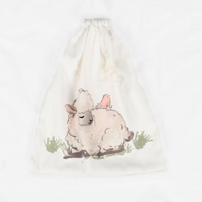 China Animal Cosmetic Makeup Christmas Drawstring Pouch Custom Pattern Polyester Canvas Bag for sale