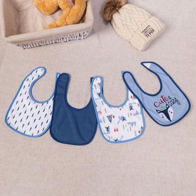 China MeeFnn Washable Blue Baby Boy's Bibs Organic Cotton Baby Toddler Bibs for sale