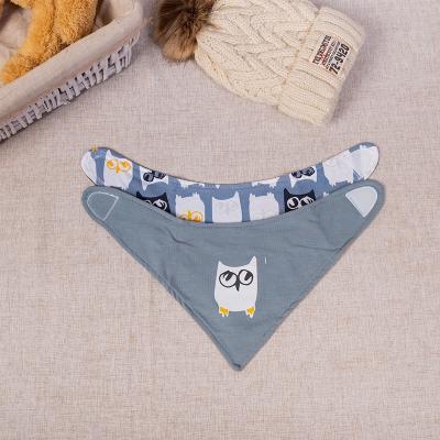 China Custom Washable Triangle Saliva Absorbent Cotton Baby Bibs Baby Cotton Baby Bandana for sale