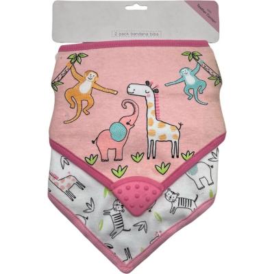 China Remarkable Quality Washable Baby Bibs Feeding Simple Animal Pattern Triangles Pattern Baby Bib Triangles Gutta Percha Triangle for sale