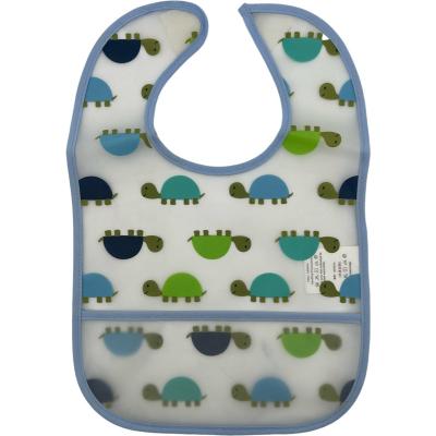 China 100% cute pattern lovely peva design baby antibacterial material bib all kinds of cartoon pattern baby bib for sale