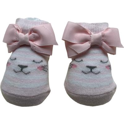 China Antibacterial Hot Selling Baby Set 60%COTTON 40%POLYESTER COATING 170GSM Baby Kitten Two Piece Pink Hat And Socks for sale