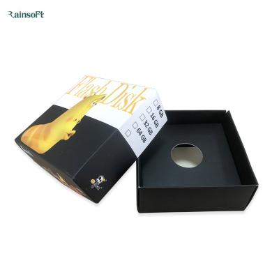 China Small Recycled Materials Kraft Recycled Packaging Paper Box For Phone USB Cable for sale