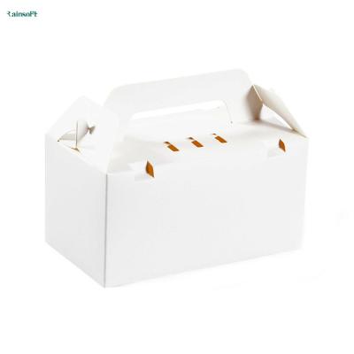 China Recycled Materials ISO9001 Certified Sushi Lunch Box Paper Boxes With Handle for sale