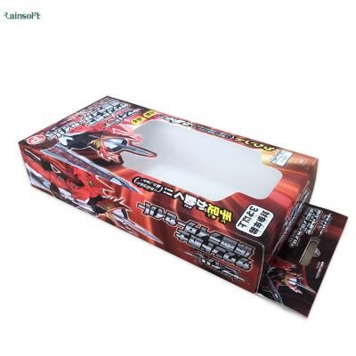 China Recycled Materials Logo Printing Boys Children Custom Robot Toys Type Paper Packing Gift Box With Clear Window for sale