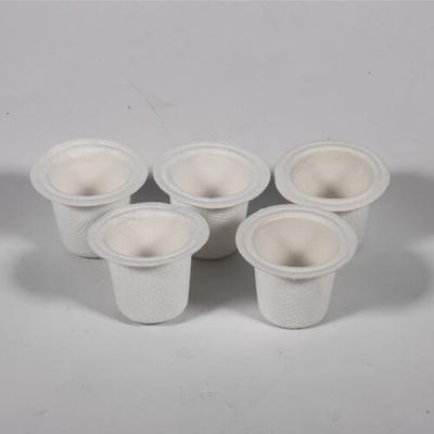 China Nespresso Disposable Biodegradable Sugarcane Fiber Pods Coffee Capsule Eco-friendly Molded Empty Cup for sale