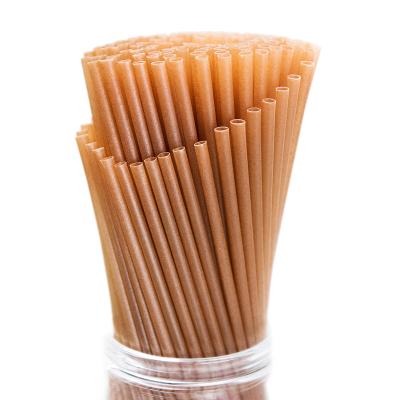 China Disposable Custom Single Wrapped Biodegradable Biodegradable Compostable Fiber Sugar Cane Bagasse Straws for sale