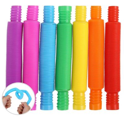 China Sensory Stirrer Toy Wholesale DIY Colorful Pop Bubble Stir Pipe Sound Tubes Sensory Relaxation For Kids Stretch for sale