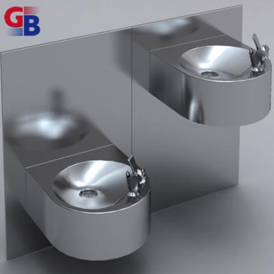 China Paint Deal Hot Selling 304 Stainless Steel Double Basin Wall Mounted Indoor Drinking Water Fountain for sale