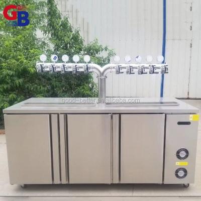 China 304 Stainless Steel GB103055 Beer Keg Refrigerator With Y Shape Beer Tower Can Holding 10pcs 20L Beer Keg for sale