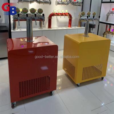 China Stainless Steel Red Color 304 BC10011 Mobile Water Cooling Machine Chiller With Three Faucets for sale