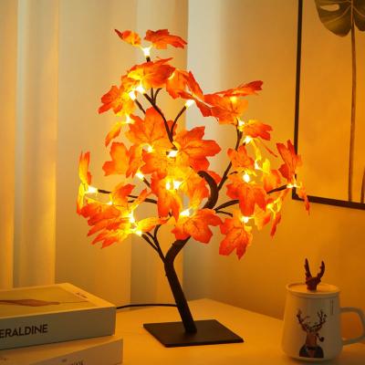 China Popular Beautiful Design Table Lamp Red Maple Lights Gifts For Christmas Tree Lights LED for sale