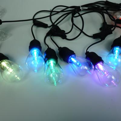 China Commercial Grade Linkable Shatterproof Bulbs Garden RGB Outdoor Hanging String Light for sale