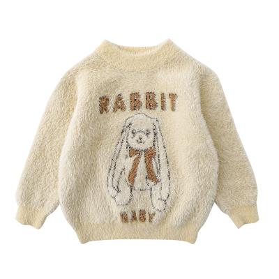 China New Design D1633 2021 Girls Cartoon Jacquard Sweater Winter Breathable Babies Cute Sweater Tops for sale