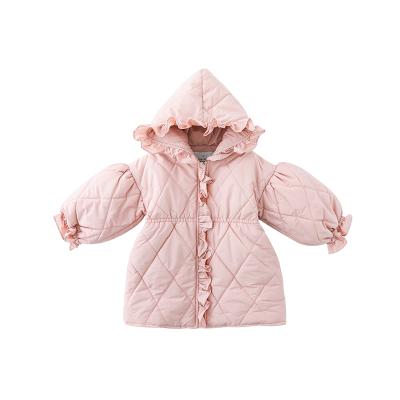 China 2021 Winter Korean Adorable Jacket Lovely Kids Style Viable Girls Coat Warm Hooded Coat For Princess Girls D1821 for sale