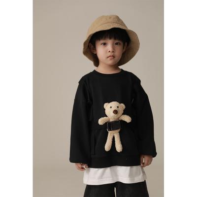 China Design N1373 Kids Clothing Pullover Warm Adorable Boys Hoodies Comfy Anti-pilling Sweatshirt With Bear Doll for sale