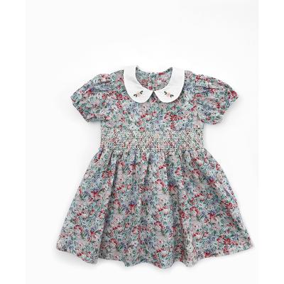 China WM0191 Floral elastic waistband anti-pilling children/cute pastoral girl dress dress little girl's a-line dress for summer for sale