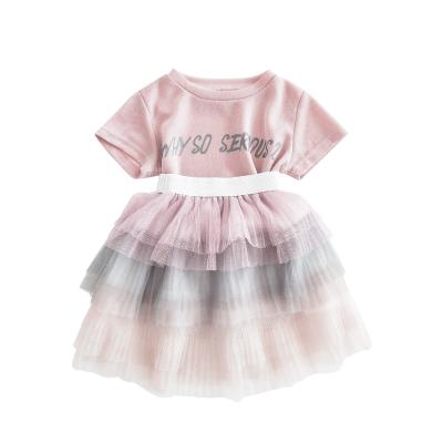 China 3012 short sleeve T-shirt and skirt fashionable boutique skirt set kids clothing set child for girls for sale