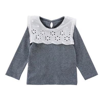 China Breathable 3200 / Boutique Design Embroidered Big Lapel Kids Tops for sale