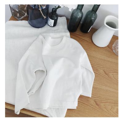 China H2367 Breathable/Factory Direct Sale Easy To Clean Basic Sheer Shirt Cotton Round Collar For Boys And Girls for sale