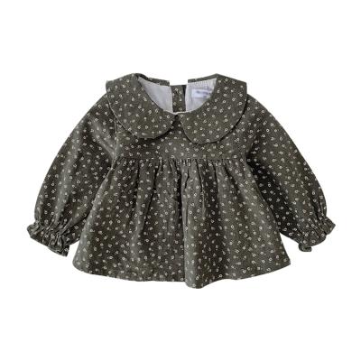 China Boutique 3650 New Design Excellent Anti-pilling Natural Floral Blouse For Girls for sale