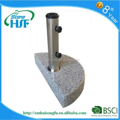 China Outdoor Furniture Semicircle Stone Column Granite Sun Umbrella Base for sale