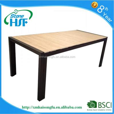 China Outdoor Table Outdoor Garden Dining Ceramic Tile Table With Iron Stand for sale