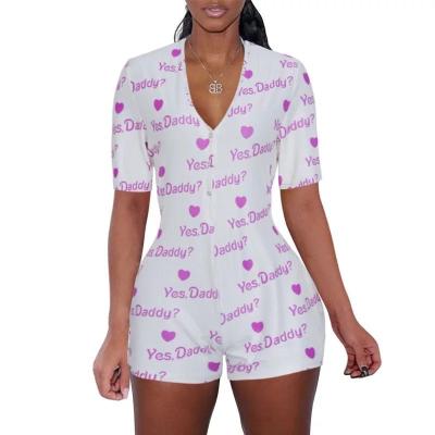 China DZ016b wholesale cheap QUICK DRY printed sexy women's onesie sexy home use short pants women sexy pajamas pajamas rompers for sale