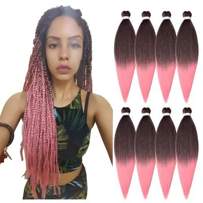 China Custom high temperature synthetic fiber hair wrap braids with kaneka synthetic stretch braiding hair pre for sale