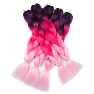 China Wholesale High Temperature Synthetic Fiber Hair Braids Hair 24 Inch Synthetic Braiding Hair Extensions for sale