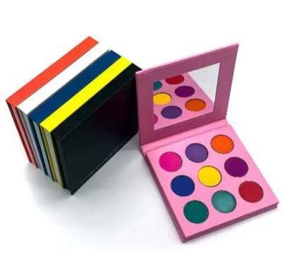 China Customized Logo 9 Pan Eyeshadow Palette Waterproof Makeup Multi Square Duochrome Eyeshadow for sale