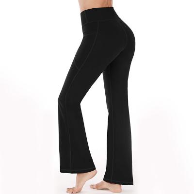 China Antibacterial Bootcut Yoga Pants For Women With Pockets High Waisted Workout Pants For Women for sale