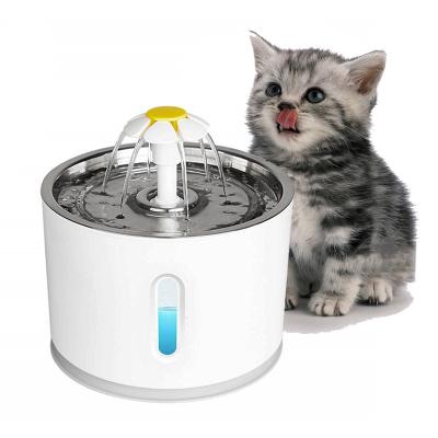 China Automatic LED Cat Water Fountain Pet Drinking Automatic Water Dispenser for Dog Stainless Steel Pet Water Fountain for sale