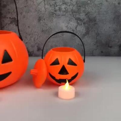 China Halloween Pumpkin Wholesale Plastic Candy Bucket Plastic Portable Bucket for sale