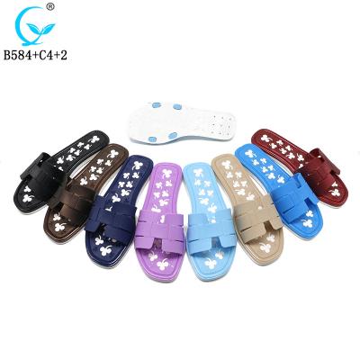 China Low Price Fashion Comfortable Anti-slippery Sexy Ladies Sandals Flat Slide Slippers for sale