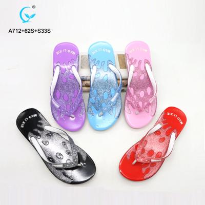 China Cheap Anti-Slippery Beach PAP Flops Shimmer EVA Cheap Casual Slipper For Women for sale