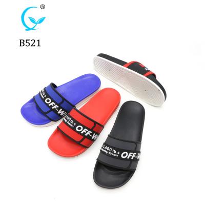 China Custom Servo Control Anti-Smell Noise Style Logo Sliders Sandals Mens Black Eva Slippers Anti-skid Slippers for sale